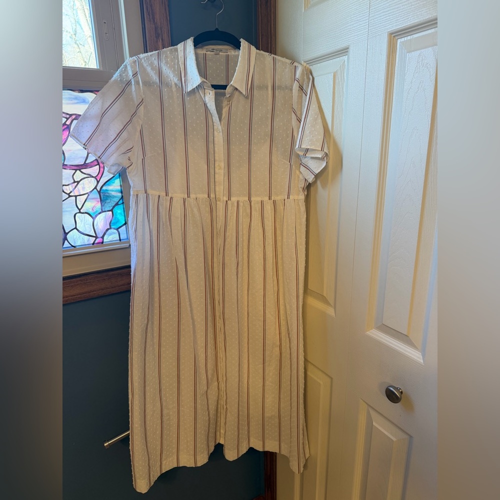Madewell Cream Button-Up Dress